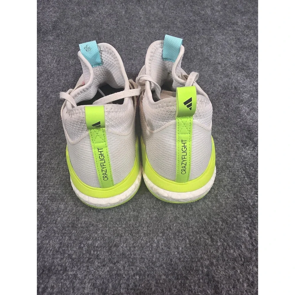 Adidas Crazyflight Mens 10 Volleyball Shoes White Neon‎ Gradient Boost Indoor